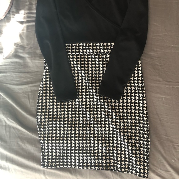 Womens Sexy Deep V-Neck Midi Bodycon Long Sleeve - Picture 2 of 5